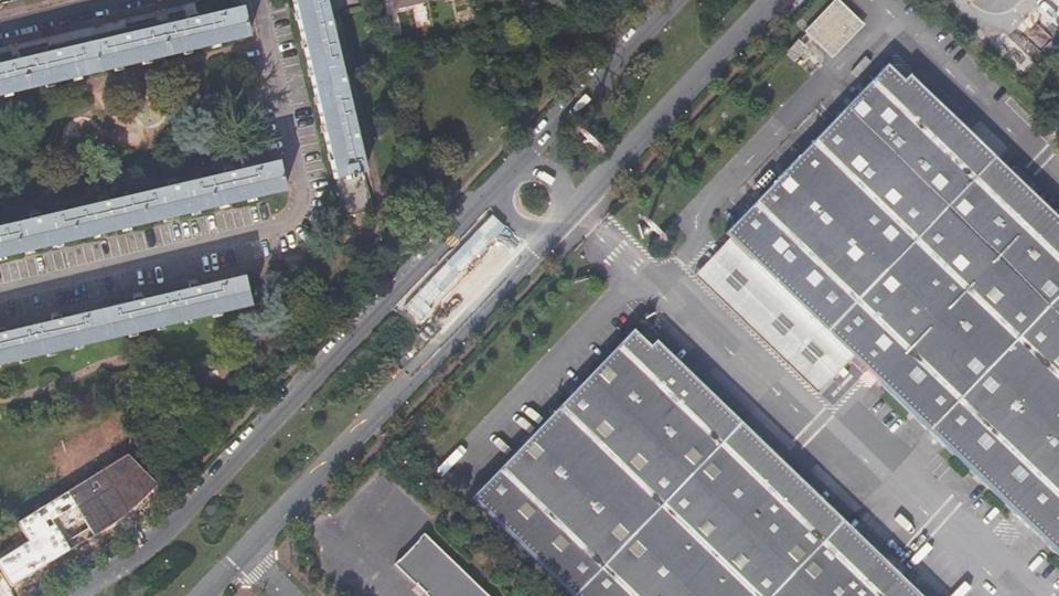 Vue aérienne du secteur de 4PADEL Antony, à Antony