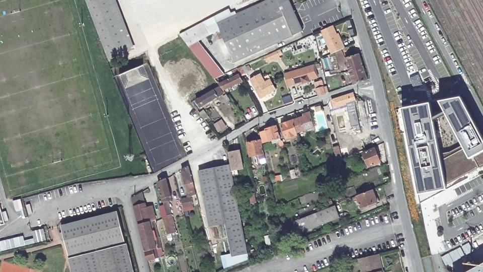 Vue aérienne du secteur de CAP Tennis Padel, à Périgueux