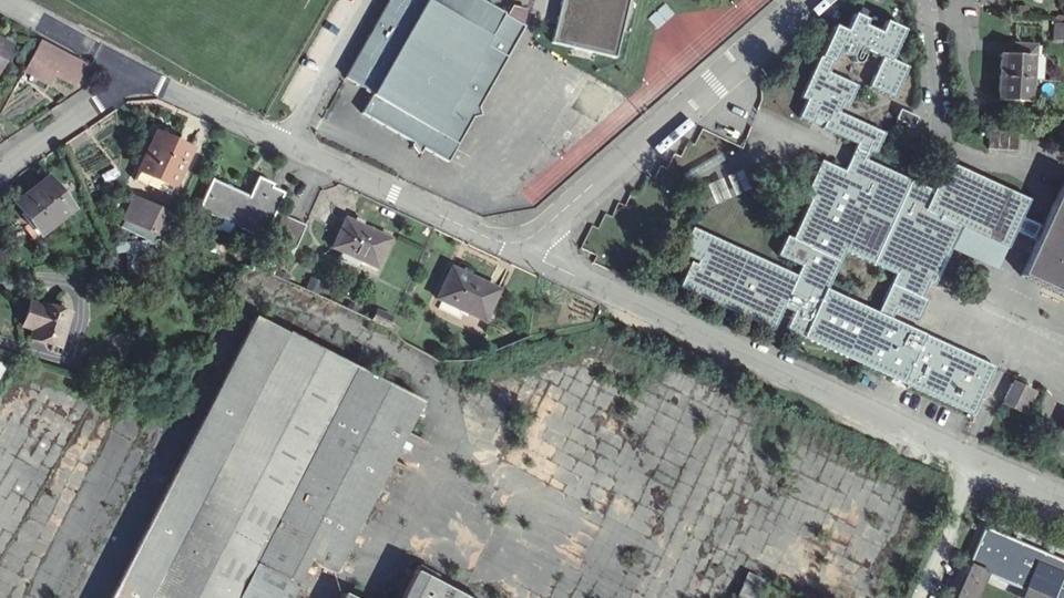 Vue aérienne du secteur de CCA Rouffach Tennis-Padel, à Rouffach