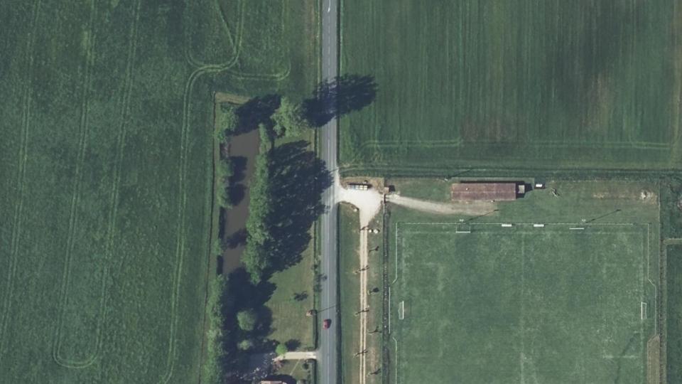 Vue aérienne du secteur de GS Padel, à Saint-Méard-de-Gurçon