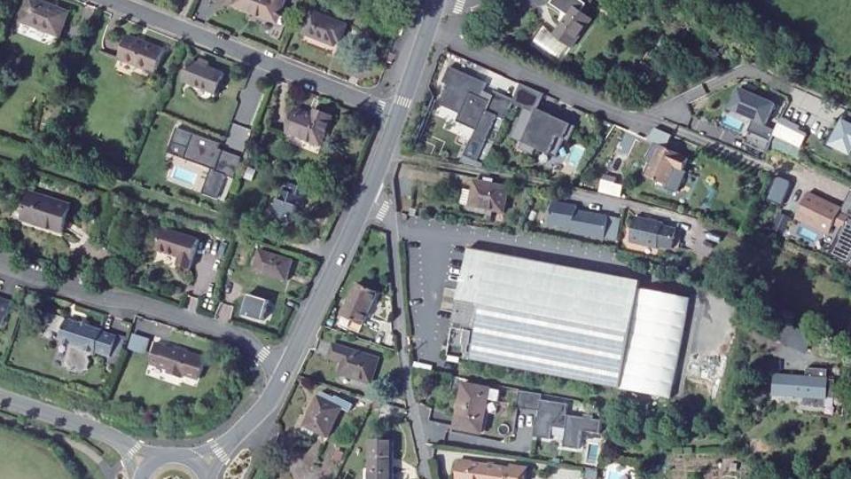 Vue aérienne du secteur de La Pommeraie Padel, à Biéville-Beuville