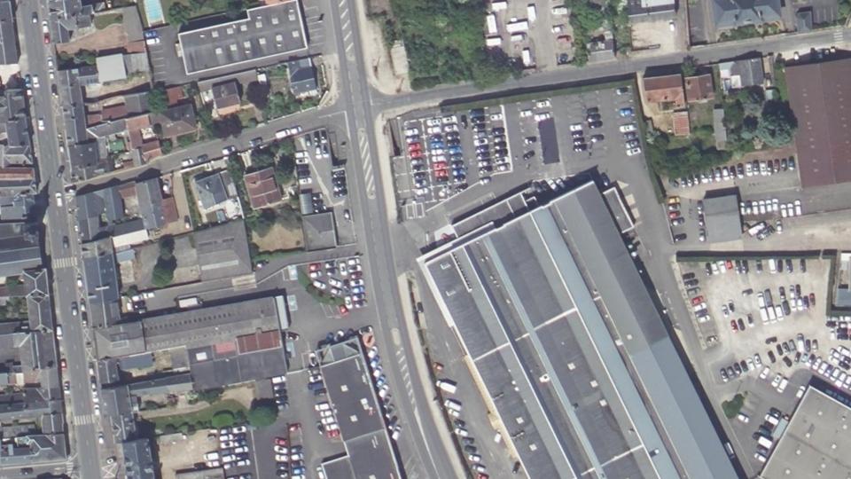 Vue aérienne du secteur de Let Padel Fleury, à Fleury-les-Aubrais