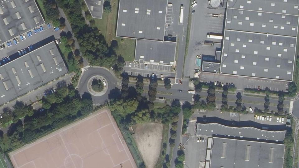 Vue aérienne du secteur de Play Padel Alfortville, à Alfortville