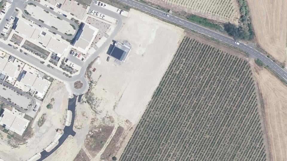 Vue aérienne du secteur de Puntaco Padel, à Tourbes