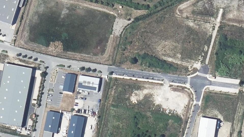 Vue aérienne du secteur de QG Padel Club, à Saint-Laurent-des-Arbres