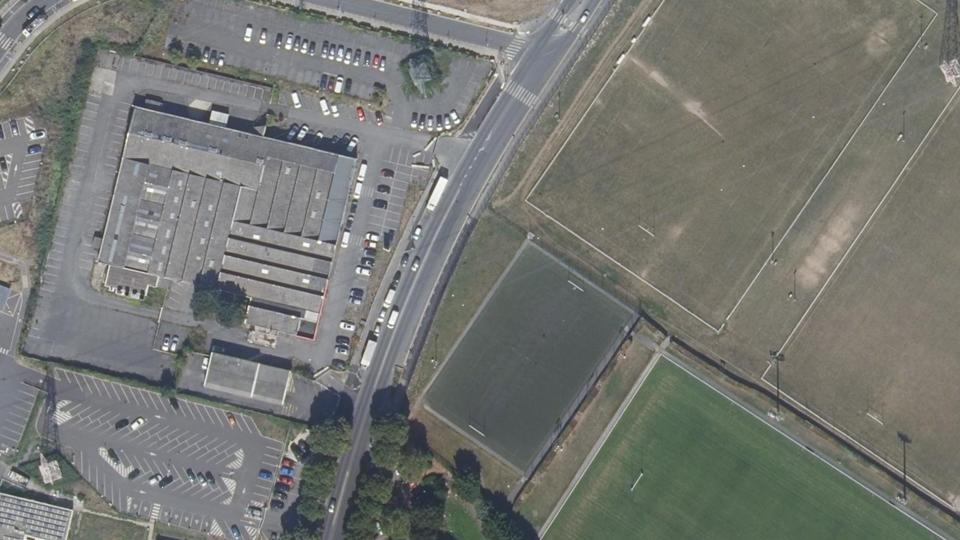 Vue aérienne du secteur de Tennis Club Sarcellois, à Sarcelles
