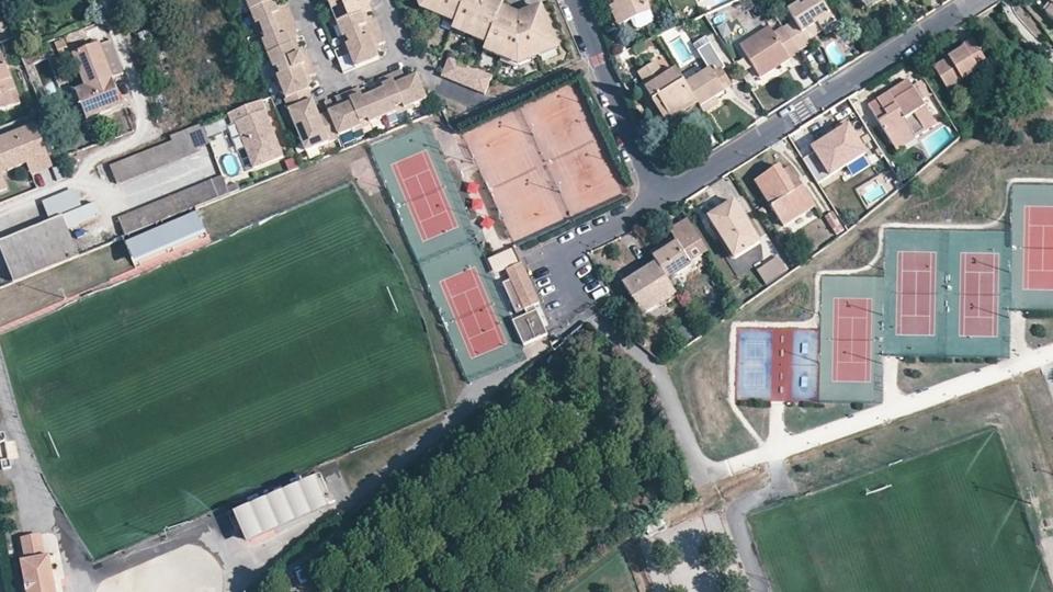 Vue aérienne du secteur de Tennis Padel Mauguio, à Mauguio